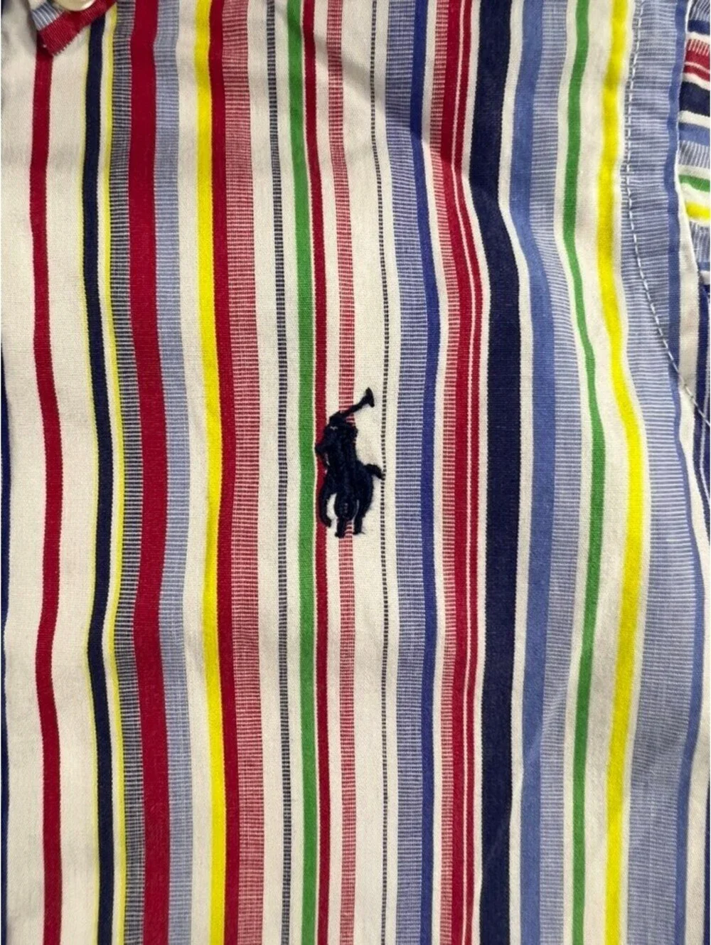 Ralph Lauren Boys 2T Multicolor Striped Long Sleeve Button-Up Cotton Dress Shirt